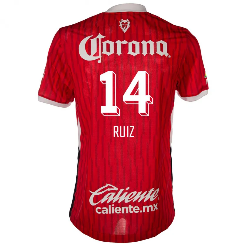 Danxen Hombre Camiseta Marcel Ruiz #14 Rojo Blanco 1ª Equipación 2024/25 La Camisa