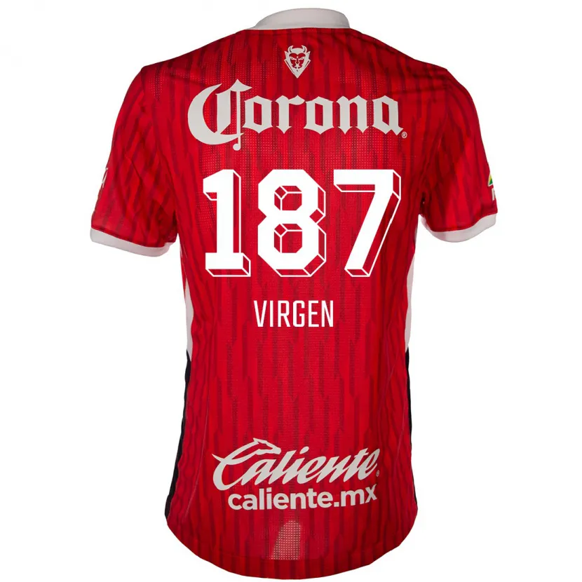 Danxen Hombre Camiseta Oswaldo Virgen #187 Rojo Blanco 1ª Equipación 2024/25 La Camisa