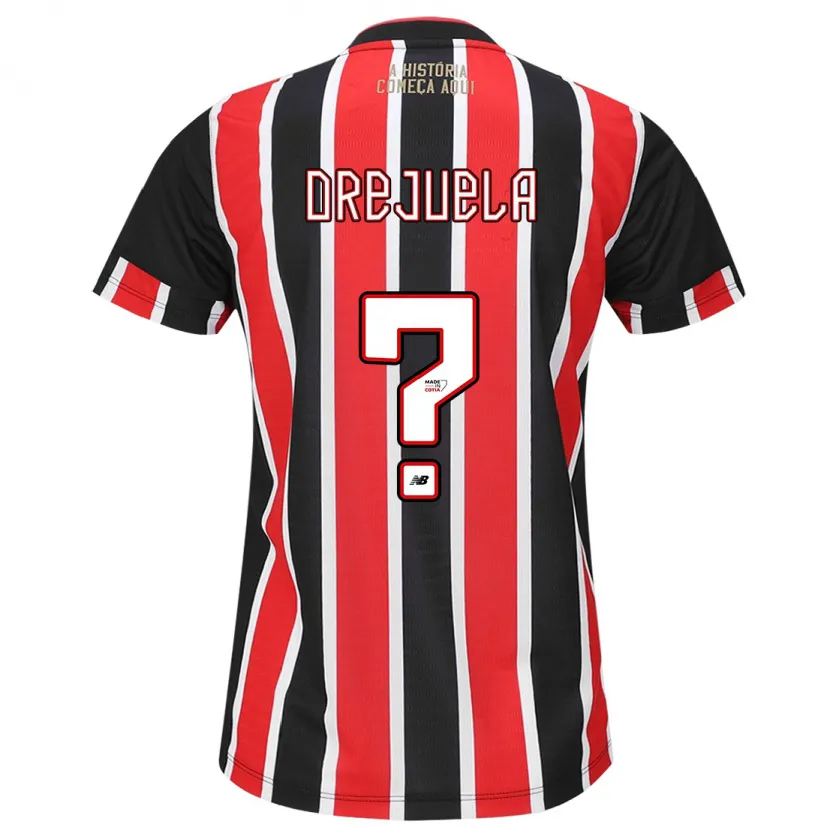 Danxen Hombre Camiseta Luis Orejuela #0 Negro Rojo Blanco 2ª Equipación 2024/25 La Camisa