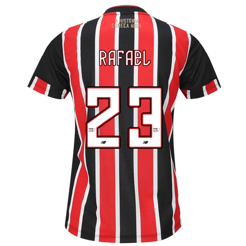 Danxen Hombre Camiseta Rafael #23 Negro Rojo Blanco 2ª Equipación 2024/25 La Camisa