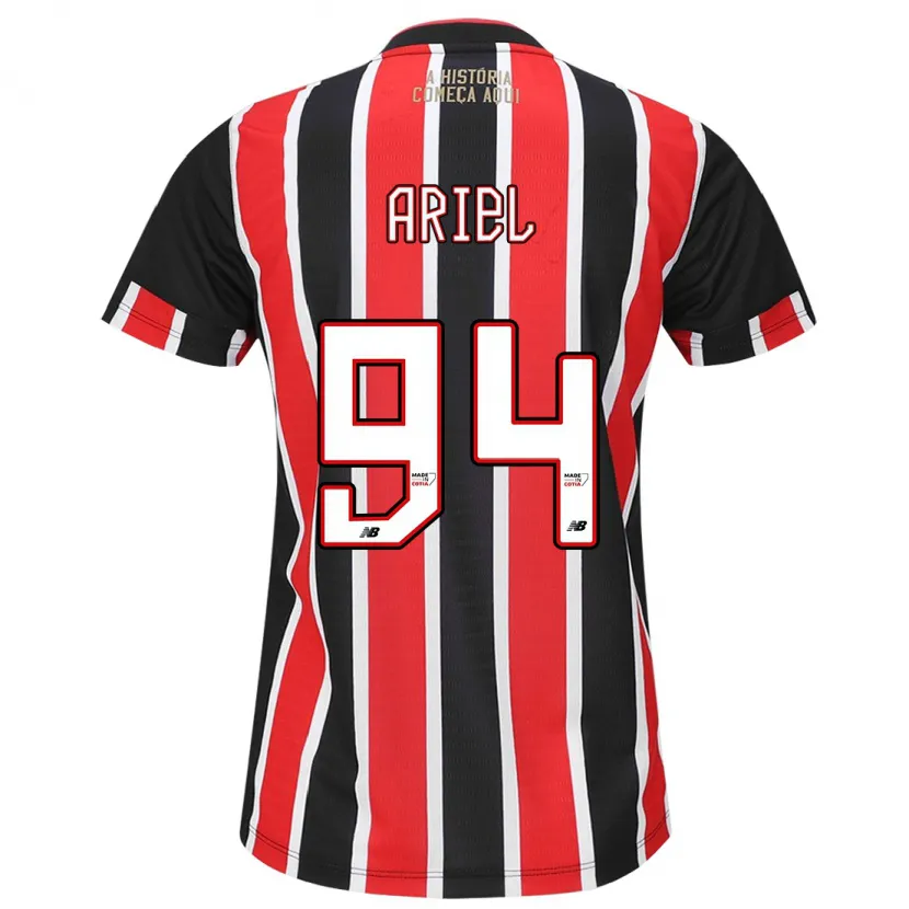 Danxen Hombre Camiseta Ariel #94 Negro Rojo Blanco 2ª Equipación 2024/25 La Camisa