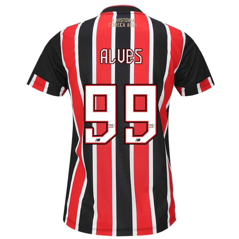 Danxen Hombre Camiseta Letícia Alves #99 Negro Rojo Blanco 2ª Equipación 2024/25 La Camisa