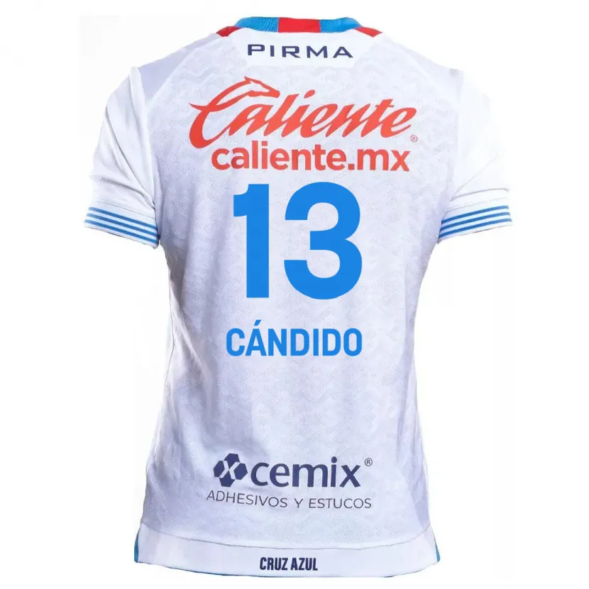 Danxen Hombre Camiseta Camilo Cándido #13 Blanco Azul 2ª Equipación 2024/25 La Camisa