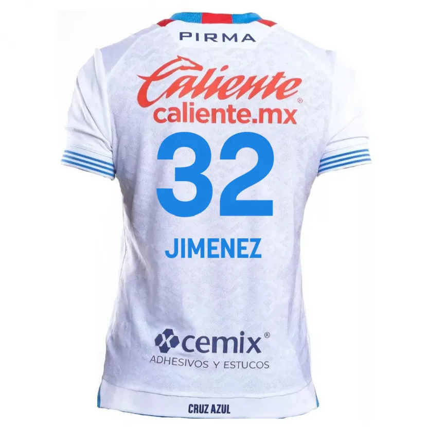 Danxen Hombre Camiseta Cristian Jiménez #32 Blanco Azul 2ª Equipación 2024/25 La Camisa