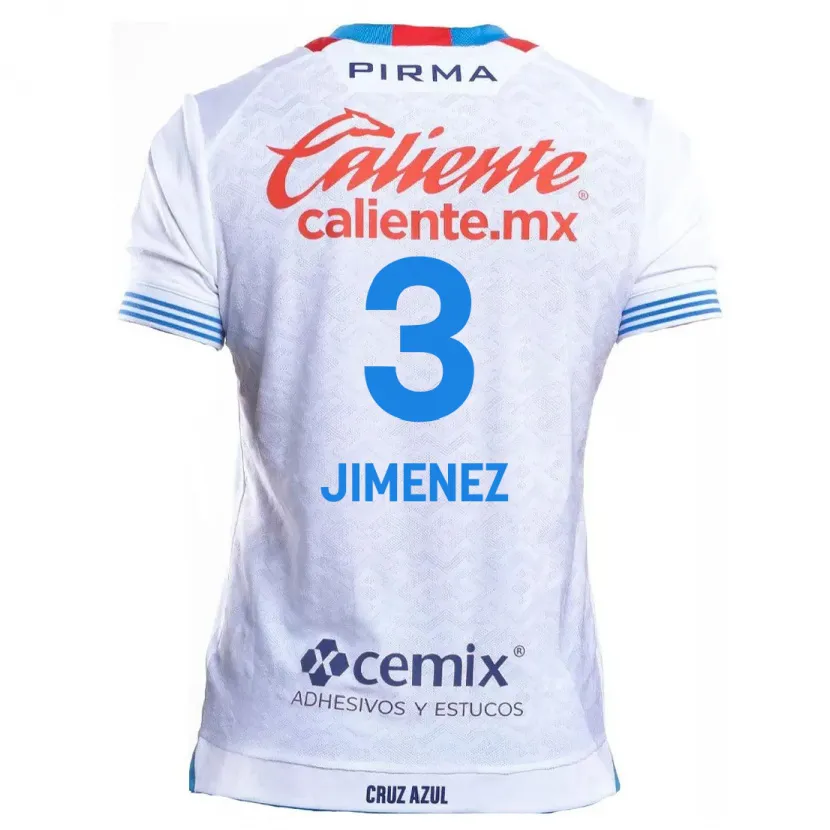 Danxen Hombre Camiseta Jaiber Jimenez #3 Blanco Azul 2ª Equipación 2024/25 La Camisa