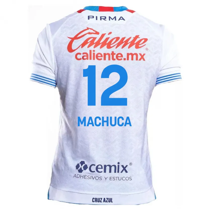 Danxen Hombre Camiseta Gabriela Machuca #12 Blanco Azul 2ª Equipación 2024/25 La Camisa