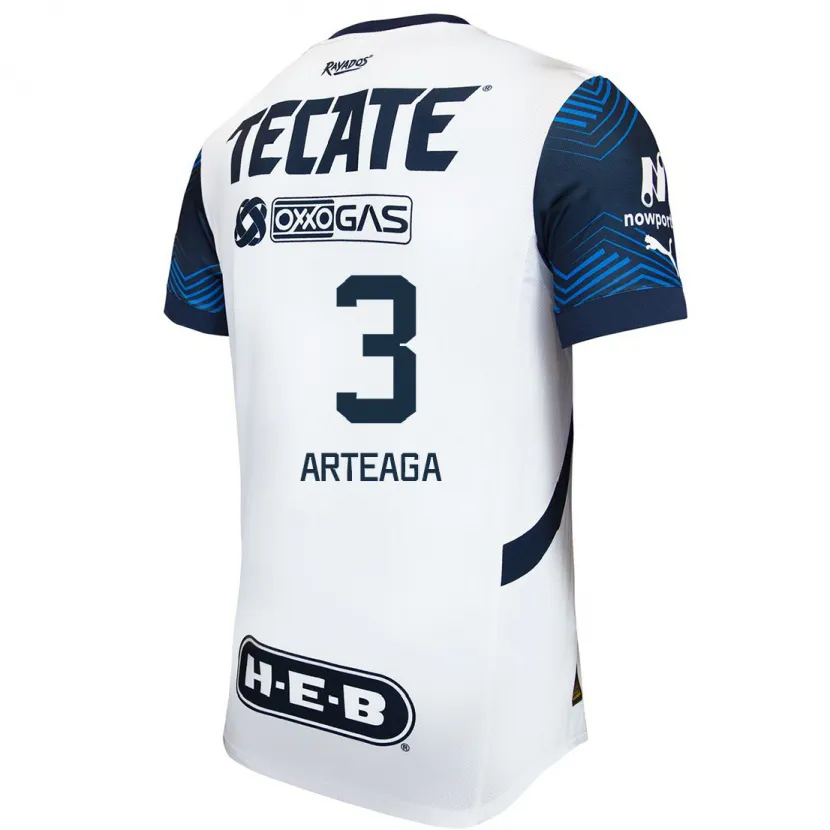 Danxen Hombre Camiseta Gerardo Arteaga #3 Blanco Azul 2ª Equipación 2024/25 La Camisa