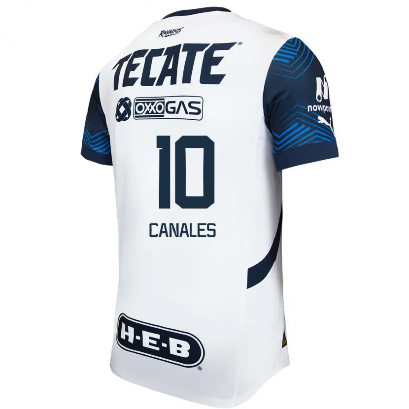 Danxen Hombre Camiseta Sergio Canales #10 Blanco Azul 2ª Equipación 2024/25 La Camisa