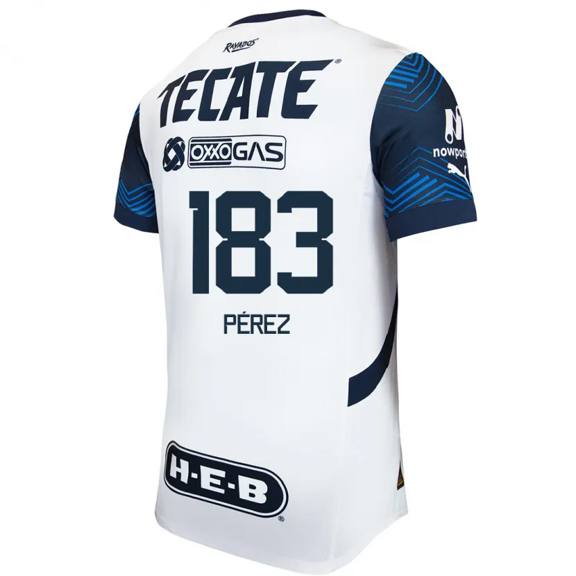 Danxen Hombre Camiseta Santiago Pérez #183 Blanco Azul 2ª Equipación 2024/25 La Camisa