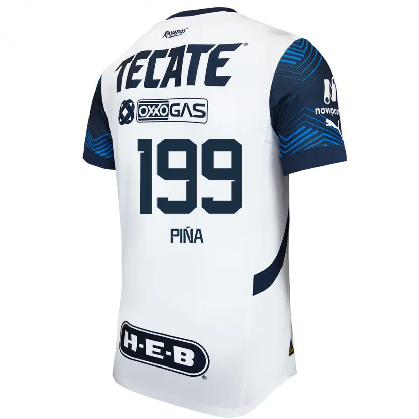 Danxen Hombre Camiseta Ricardo Piña #199 Blanco Azul 2ª Equipación 2024/25 La Camisa