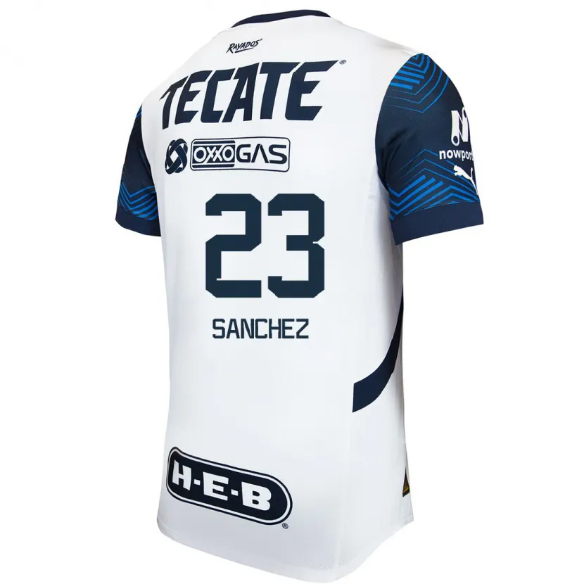 Danxen Hombre Camiseta Gustavo Sanchez #23 Blanco Azul 2ª Equipación 2024/25 La Camisa