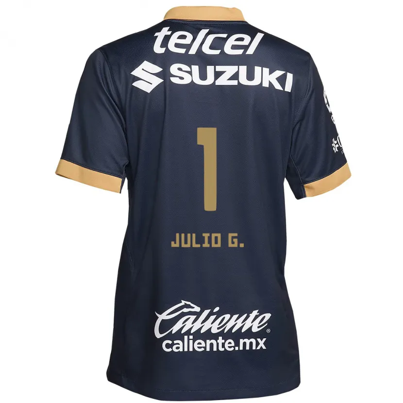 Danxen Hombre Camiseta Julio González #1 Obsidiana Dorada Blanca 2ª Equipación 2024/25 La Camisa