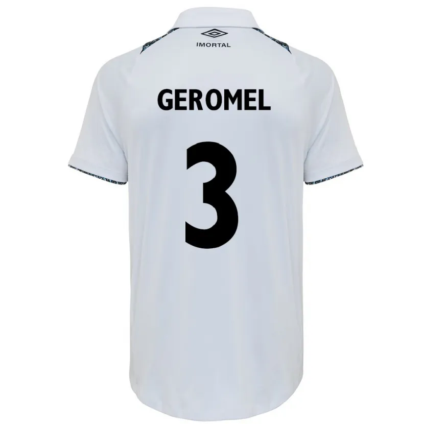 Danxen Hombre Camiseta Pedro Geromel #3 Blanco Azul 2ª Equipación 2024/25 La Camisa