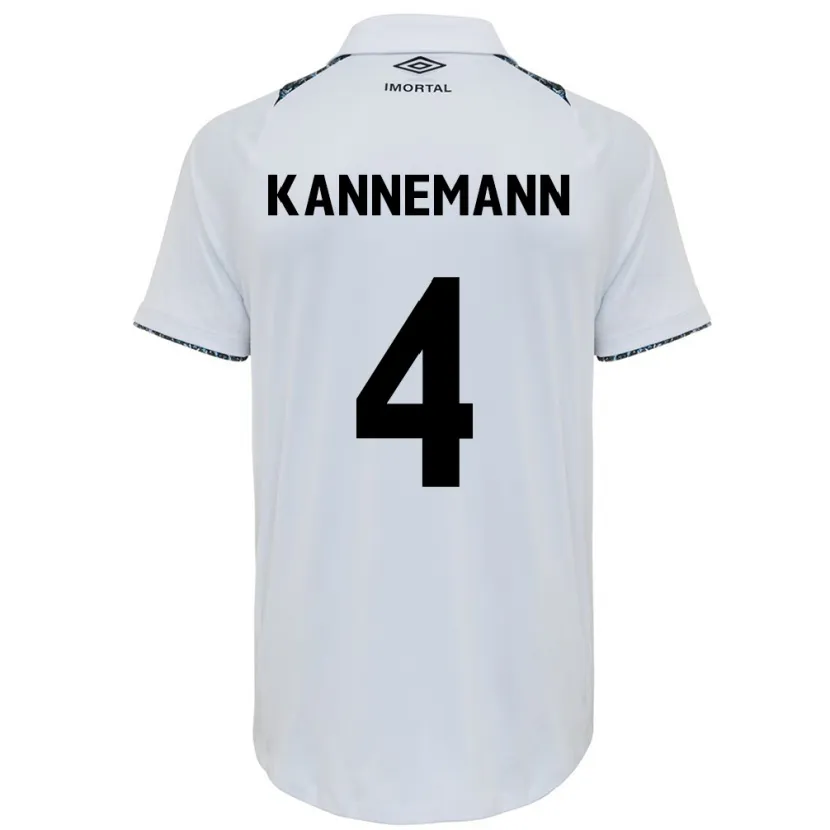 Danxen Hombre Camiseta Walter Kannemann #4 Blanco Azul 2ª Equipación 2024/25 La Camisa