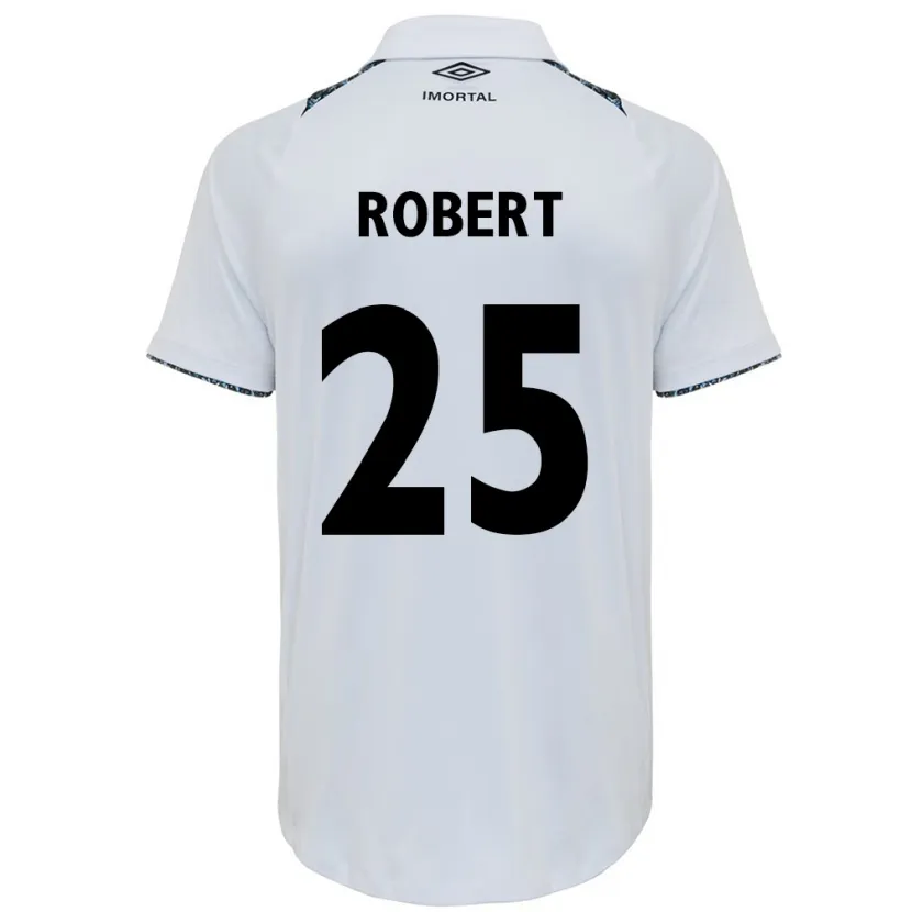 Danxen Hombre Camiseta Jhonata Robert #25 Blanco Azul 2ª Equipación 2024/25 La Camisa