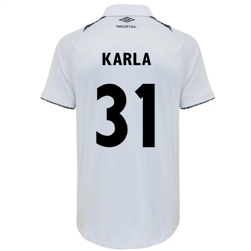 Danxen Hombre Camiseta Emmily Karla #31 Blanco Azul 2ª Equipación 2024/25 La Camisa