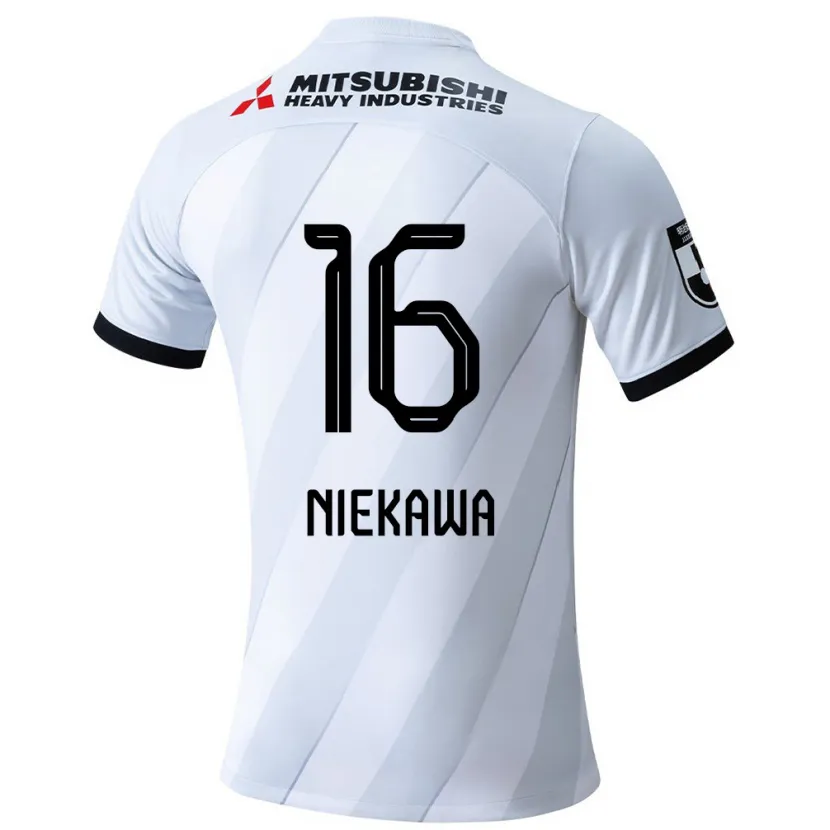 Danxen Hombre Camiseta Ayumi Niekawa #16 Gris Blanco 2ª Equipación 2024/25 La Camisa