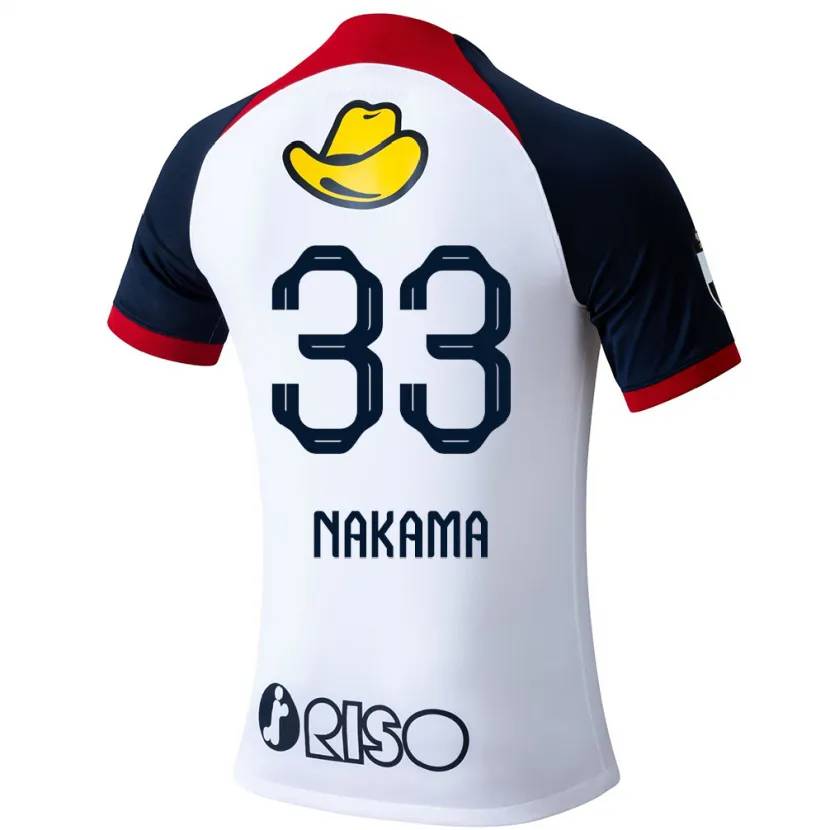 Danxen Hombre Camiseta Hayato Nakama #33 Blanco Azul Rojo 2ª Equipación 2024/25 La Camisa