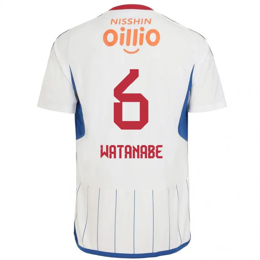 Danxen Hombre Camiseta Kota Watanabe #6 Blanco Azul Rojo 2ª Equipación 2024/25 La Camisa