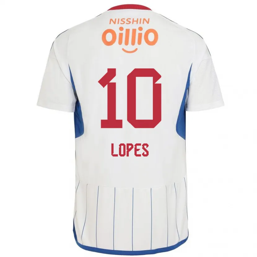 Danxen Hombre Camiseta Anderson Lopes #10 Blanco Azul Rojo 2ª Equipación 2024/25 La Camisa