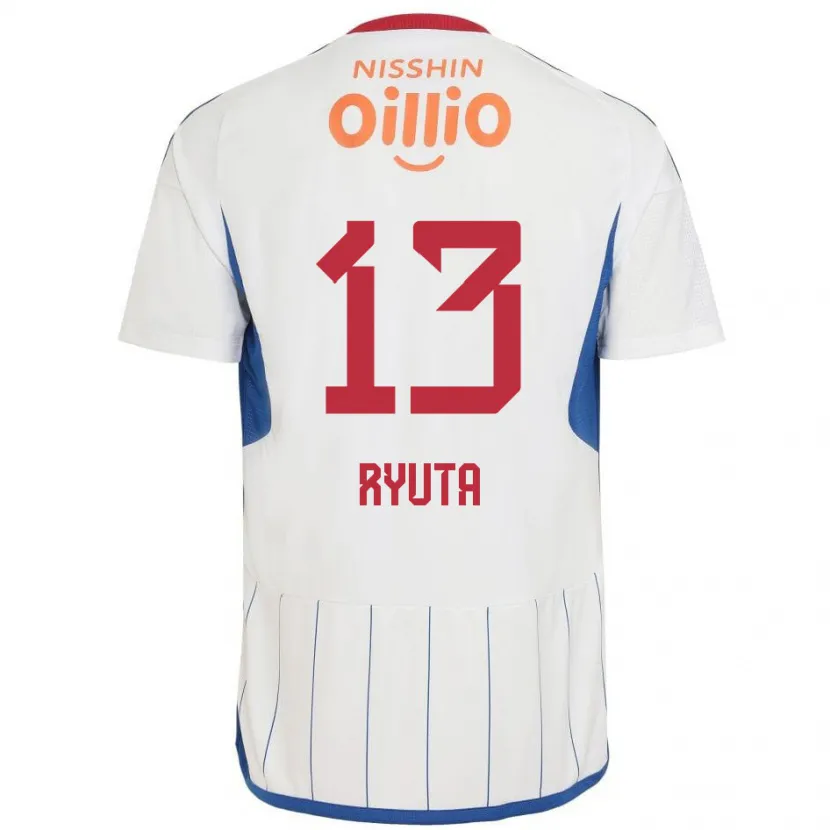 Danxen Hombre Camiseta Ryuta Koike #13 Blanco Azul Rojo 2ª Equipación 2024/25 La Camisa