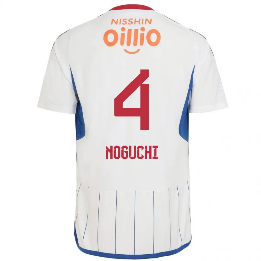 Danxen Hombre Camiseta Reno Noguchi #4 Blanco Azul Rojo 2ª Equipación 2024/25 La Camisa