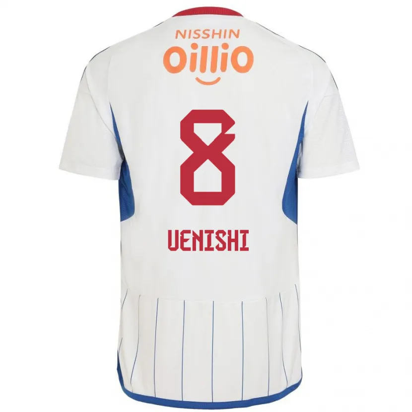 Danxen Hombre Camiseta Haruki Uenishi #8 Blanco Azul Rojo 2ª Equipación 2024/25 La Camisa