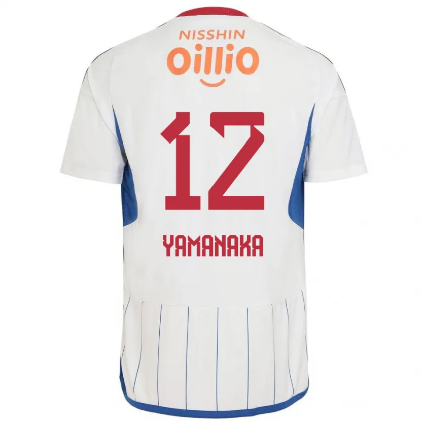 Danxen Hombre Camiseta Yuki Yamanaka #12 Blanco Azul Rojo 2ª Equipación 2024/25 La Camisa