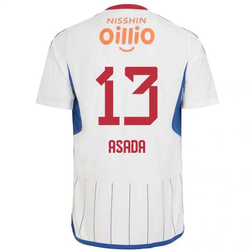 Danxen Hombre Camiseta Taisho Asada #13 Blanco Azul Rojo 2ª Equipación 2024/25 La Camisa