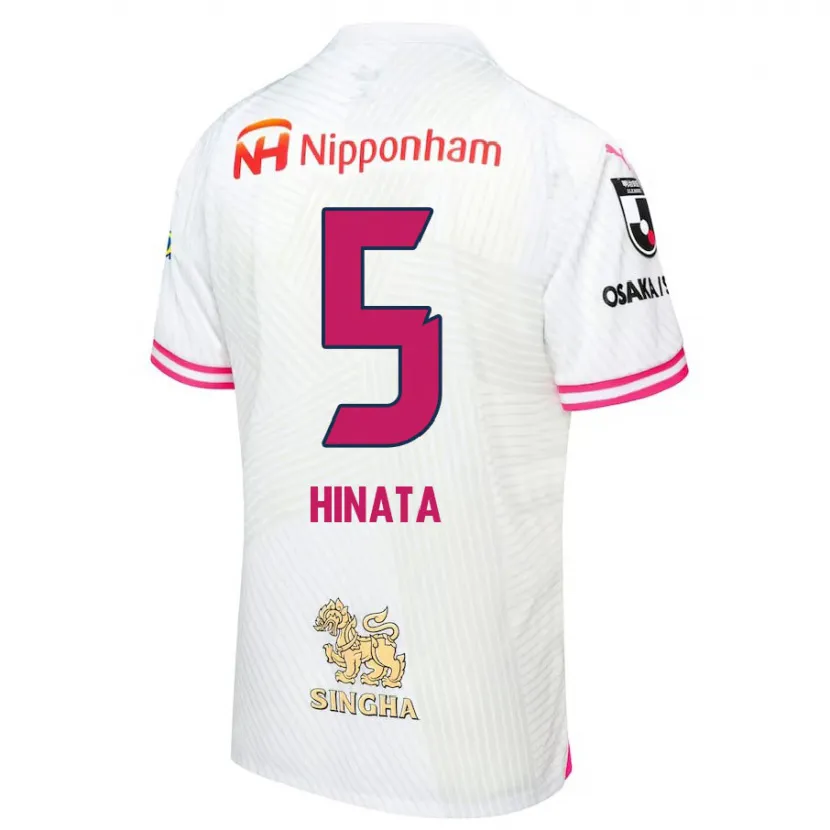 Danxen Hombre Camiseta Hinata Kida #5 Blanco Rosa 2ª Equipación 2024/25 La Camisa