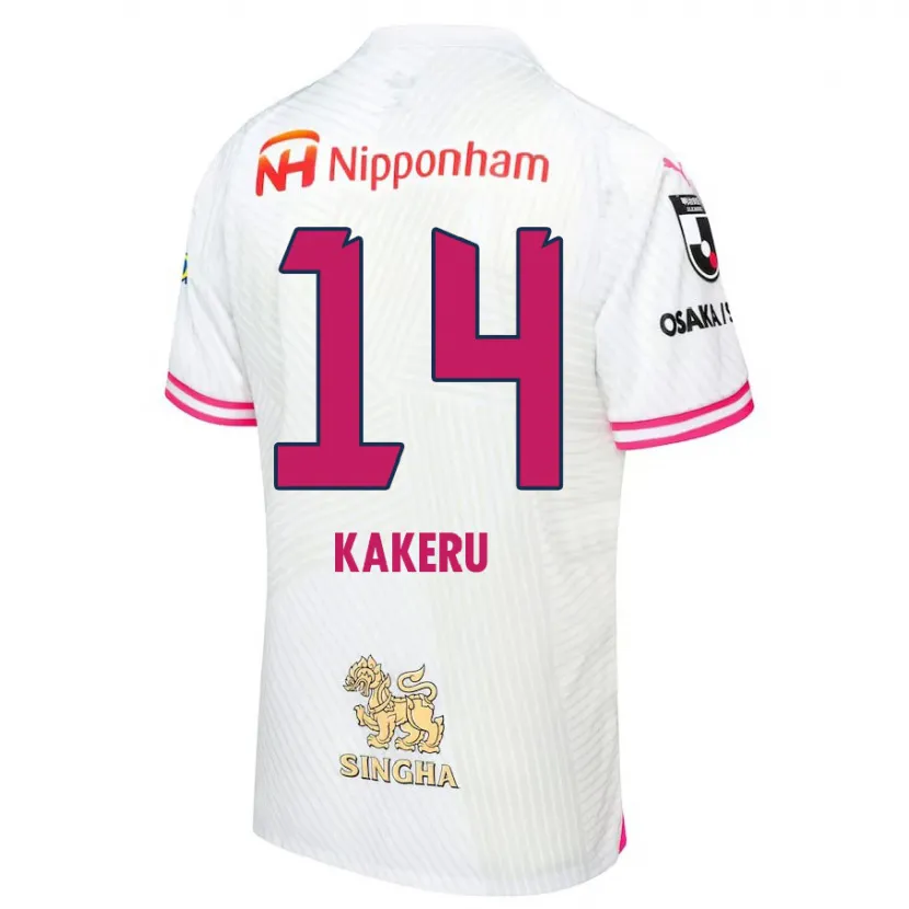 Danxen Hombre Camiseta Kakeru Funaki #14 Blanco Rosa 2ª Equipación 2024/25 La Camisa