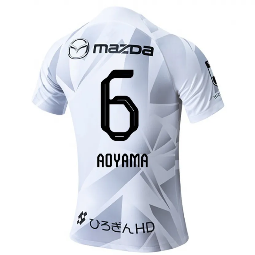 Danxen Hombre Camiseta Toshihiro Aoyama #6 Blanco Gris Negro 2ª Equipación 2024/25 La Camisa