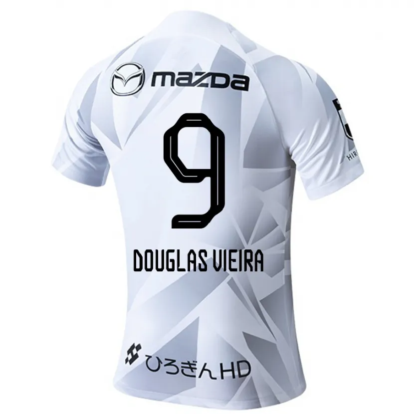 Danxen Hombre Camiseta Douglas Vieira #9 Blanco Gris Negro 2ª Equipación 2024/25 La Camisa