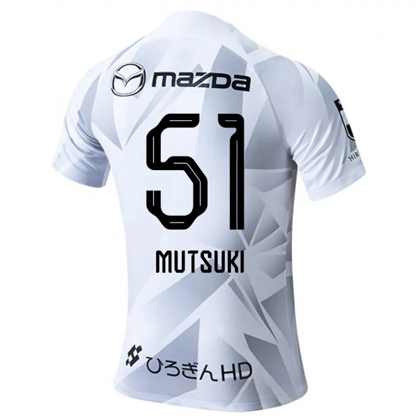 Danxen Hombre Camiseta Mutsuki Kato #51 Blanco Gris Negro 2ª Equipación 2024/25 La Camisa