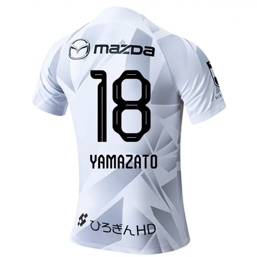 Danxen Hombre Camiseta Kenshin Yamazato #18 Blanco Gris Negro 2ª Equipación 2024/25 La Camisa