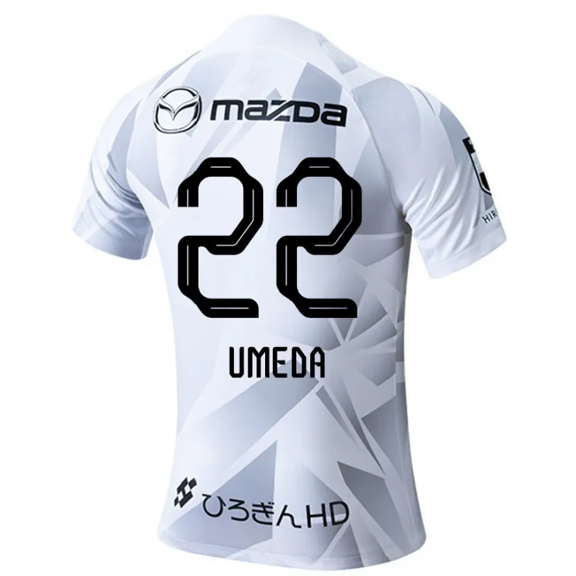 Danxen Hombre Camiseta Taiga Umeda #22 Blanco Gris Negro 2ª Equipación 2024/25 La Camisa