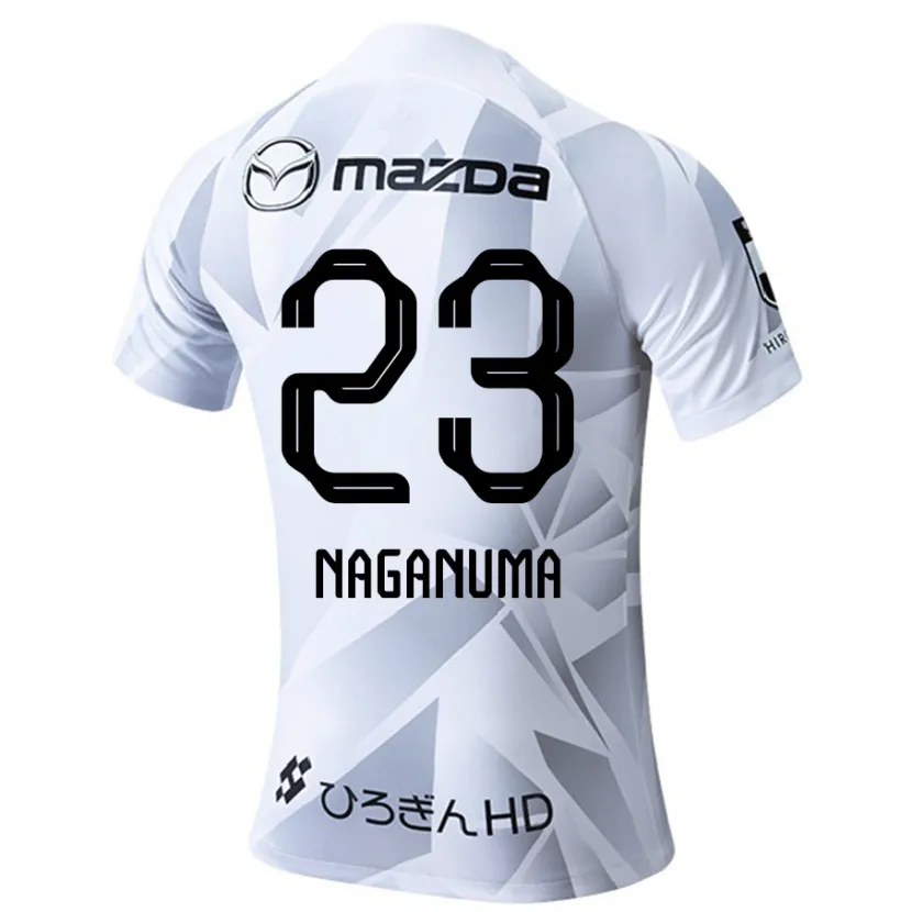 Danxen Hombre Camiseta Seimei Naganuma #23 Blanco Gris Negro 2ª Equipación 2024/25 La Camisa