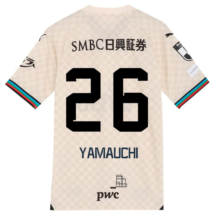 Danxen Hombre Camiseta Hinata Yamauchi #26 Blanco Gris 2ª Equipación 2024/25 La Camisa