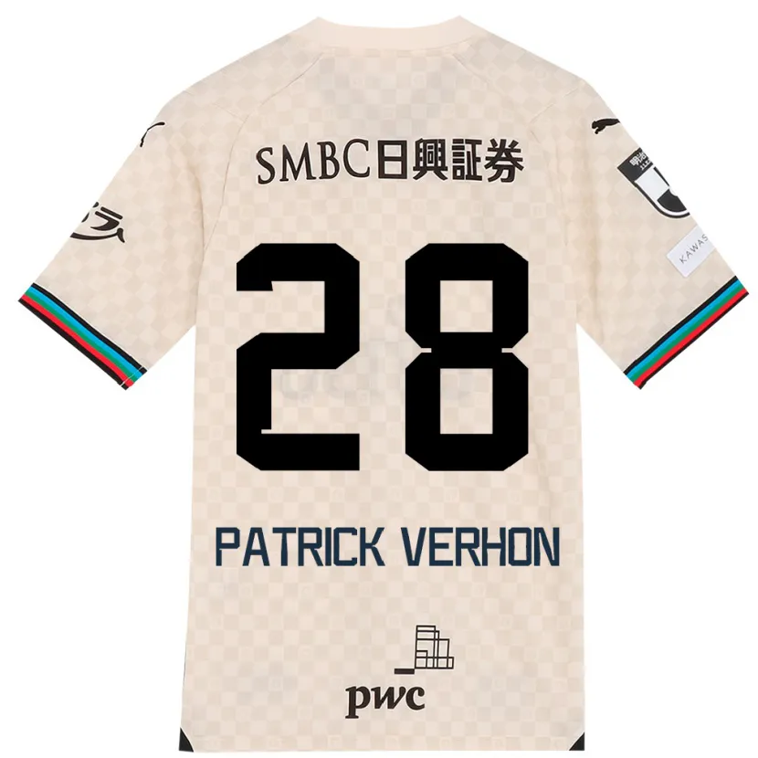 Danxen Hombre Camiseta Patrick Verhon #28 Blanco Gris 2ª Equipación 2024/25 La Camisa