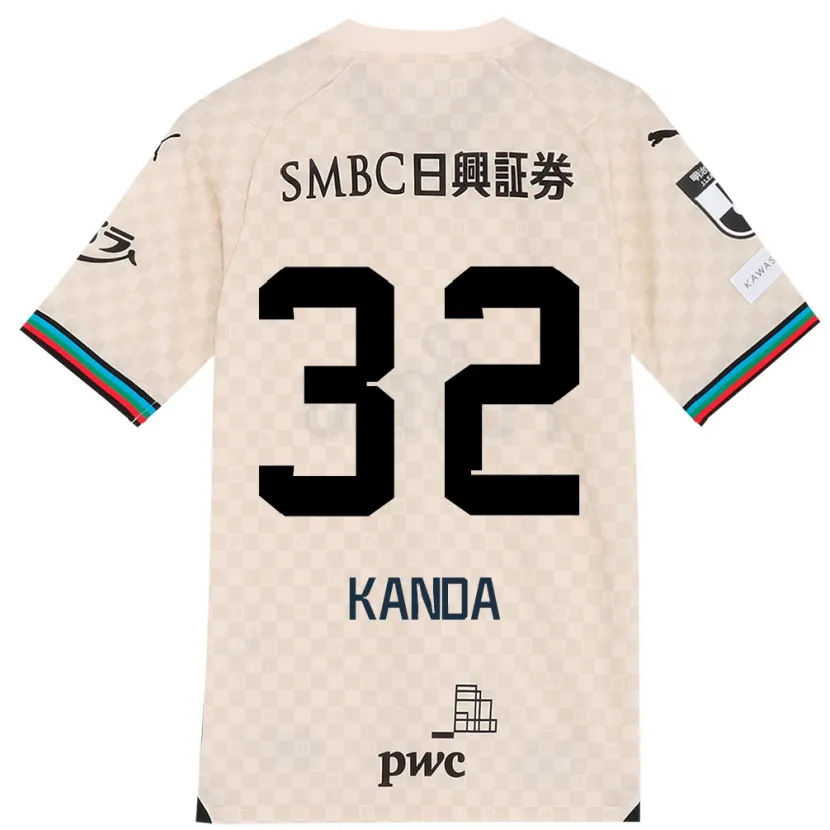 Danxen Hombre Camiseta Soma Kanda #32 Blanco Gris 2ª Equipación 2024/25 La Camisa