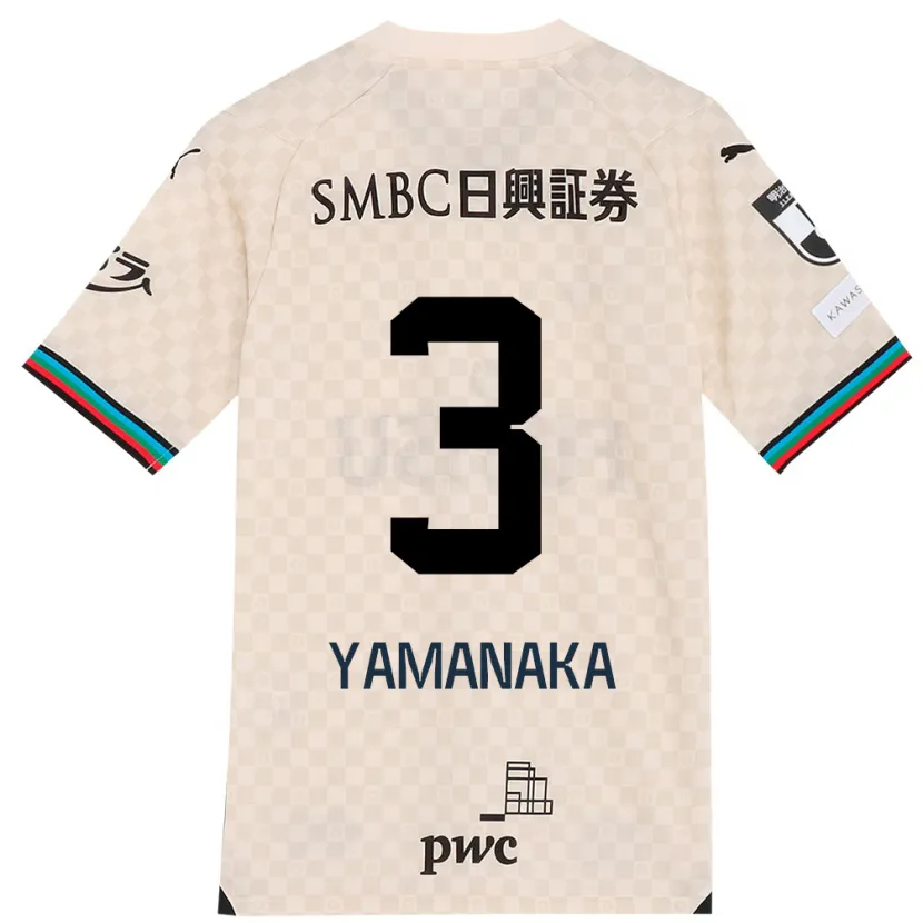 Danxen Hombre Camiseta Daiki Yamanaka #3 Blanco Gris 2ª Equipación 2024/25 La Camisa