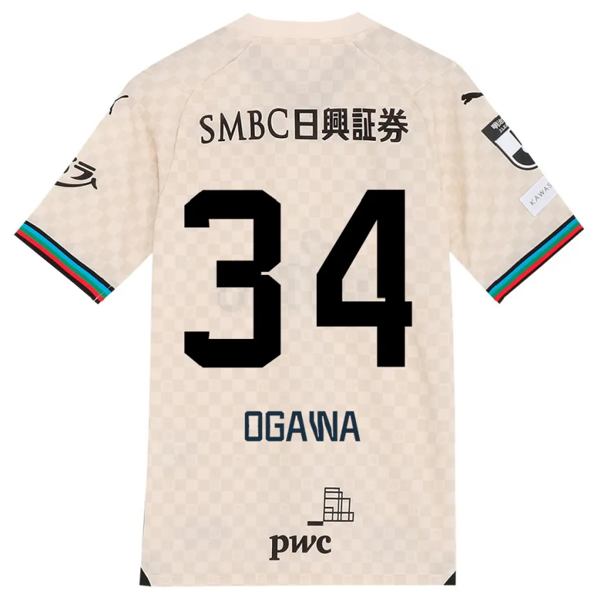 Danxen Hombre Camiseta Hiroto Ogawa #34 Blanco Gris 2ª Equipación 2024/25 La Camisa