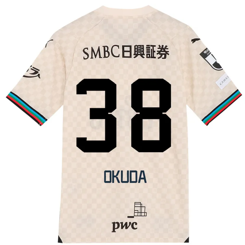 Danxen Hombre Camiseta Yuma Okuda #38 Blanco Gris 2ª Equipación 2024/25 La Camisa