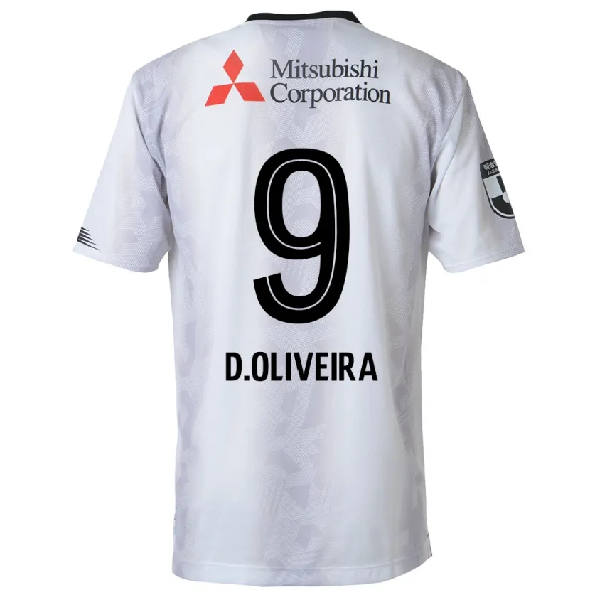 Danxen Hombre Camiseta Diego Oliveira #9 Blanco Negro 2ª Equipación 2024/25 La Camisa