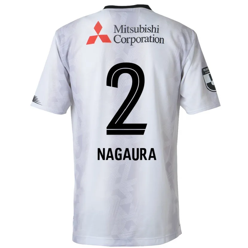 Danxen Hombre Camiseta Koshi Nagaura #2 Blanco Negro 2ª Equipación 2024/25 La Camisa