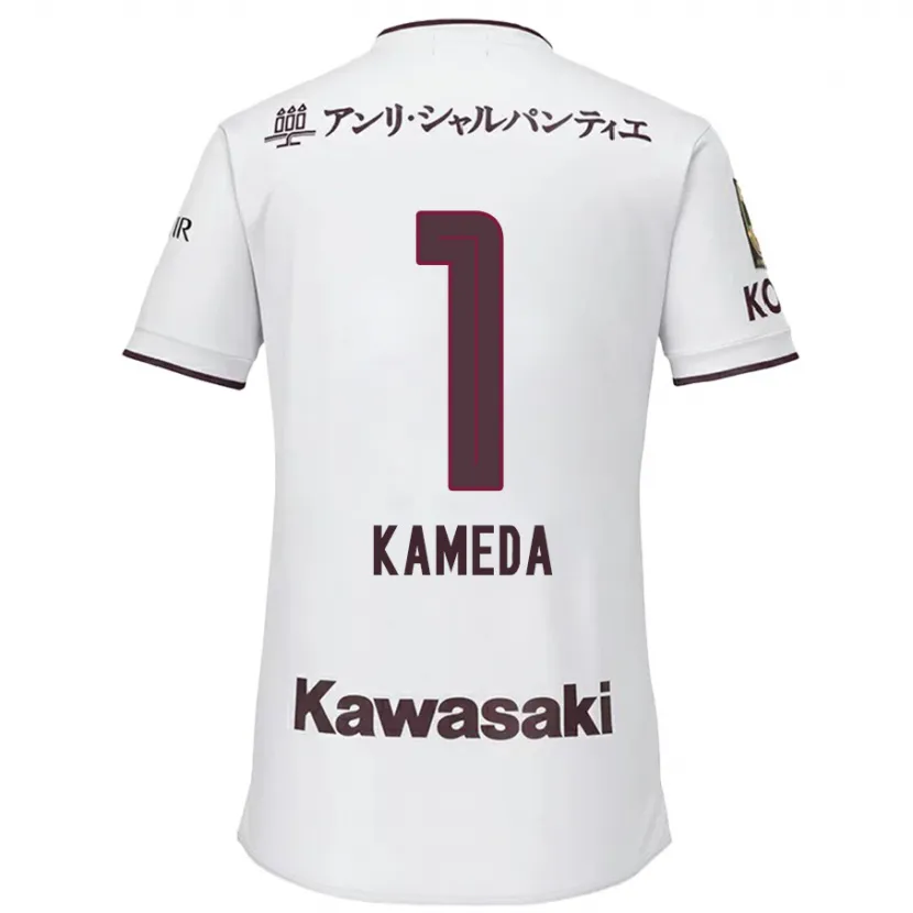 Danxen Hombre Camiseta Taiga Kameda #1 Blanco Rojo 2ª Equipación 2024/25 La Camisa