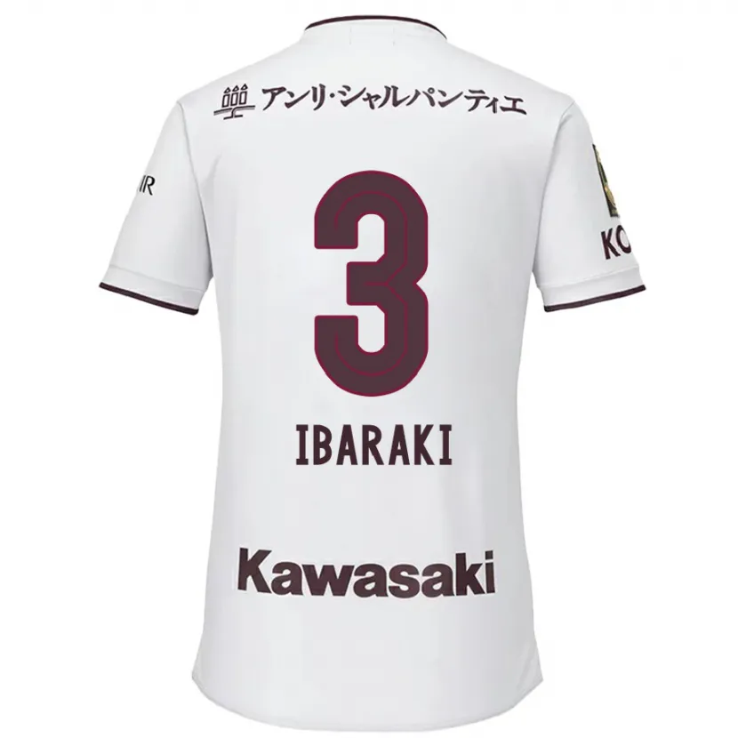 Danxen Hombre Camiseta Riku Ibaraki #3 Blanco Rojo 2ª Equipación 2024/25 La Camisa