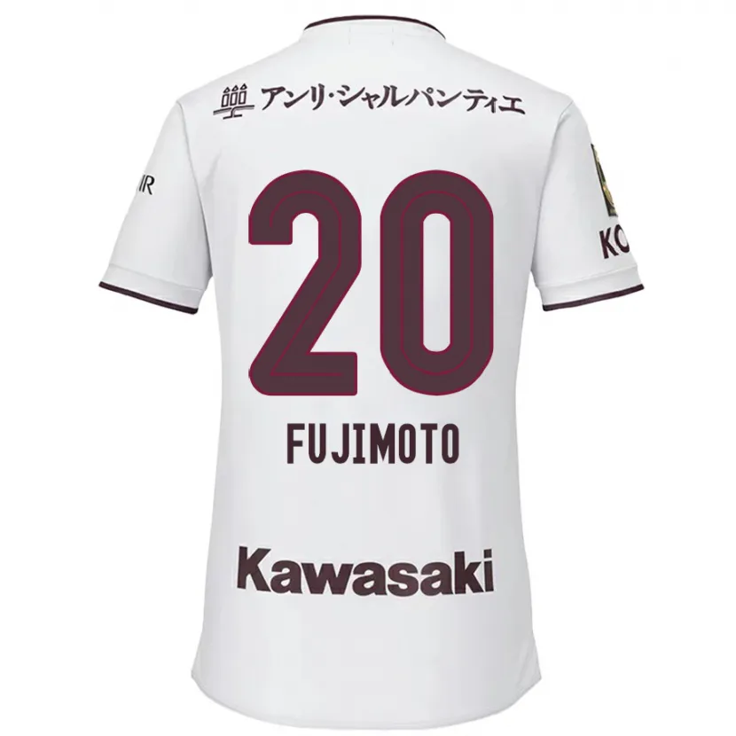 Danxen Hombre Camiseta Riku Fujimoto #20 Blanco Rojo 2ª Equipación 2024/25 La Camisa