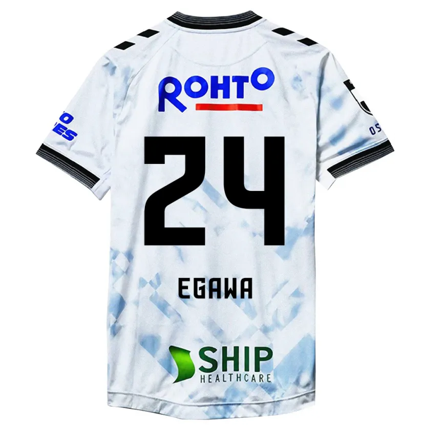 Danxen Hombre Camiseta Yusei Egawa #24 Blanco Negro 2ª Equipación 2024/25 La Camisa