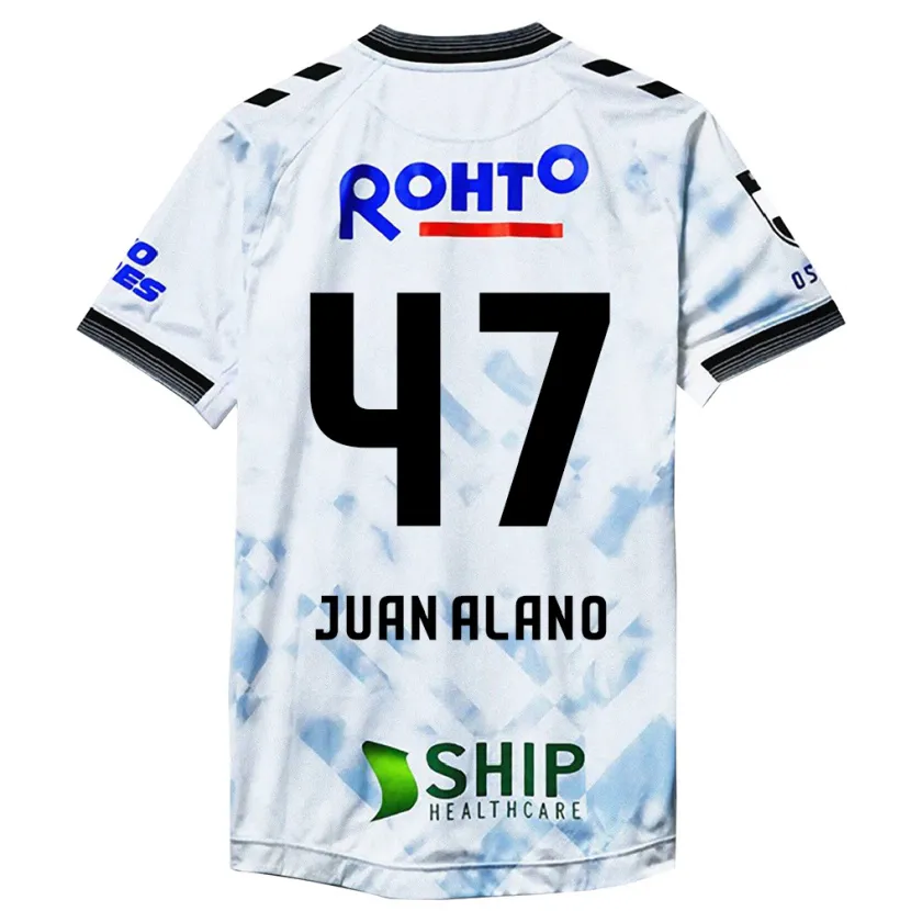 Danxen Hombre Camiseta Juan Alano #47 Blanco Negro 2ª Equipación 2024/25 La Camisa